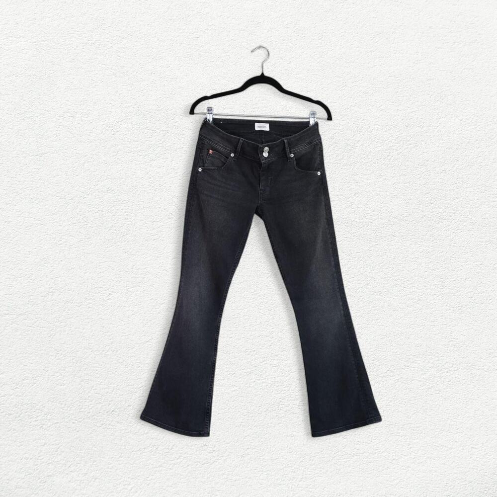 Hudson Collin Midrise Bootcut Crop Jeans in Vintage Faded Black